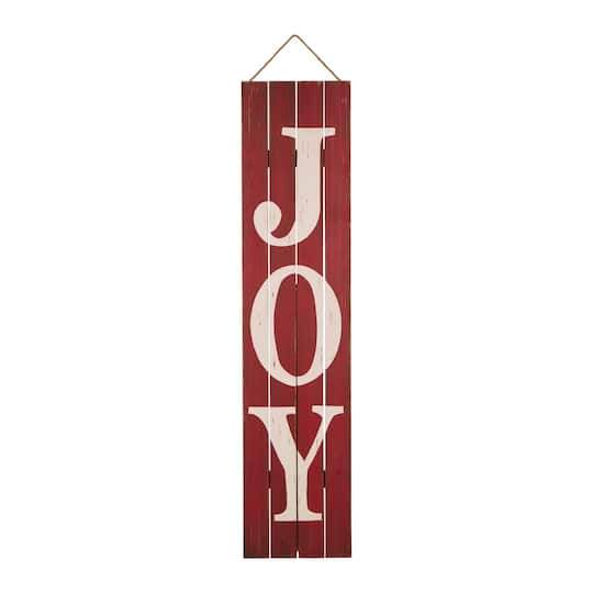 Glitzhome&#xAE; 42&#x22; Joy Christmas Wooden Porch Sign